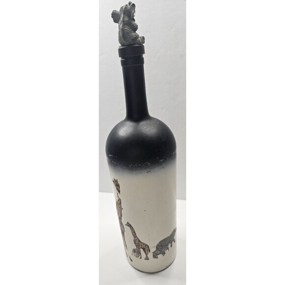 Hand-Painted African Safari Theme Bottle With Permament Decorative Elephant Stop - Picture 9 of 9